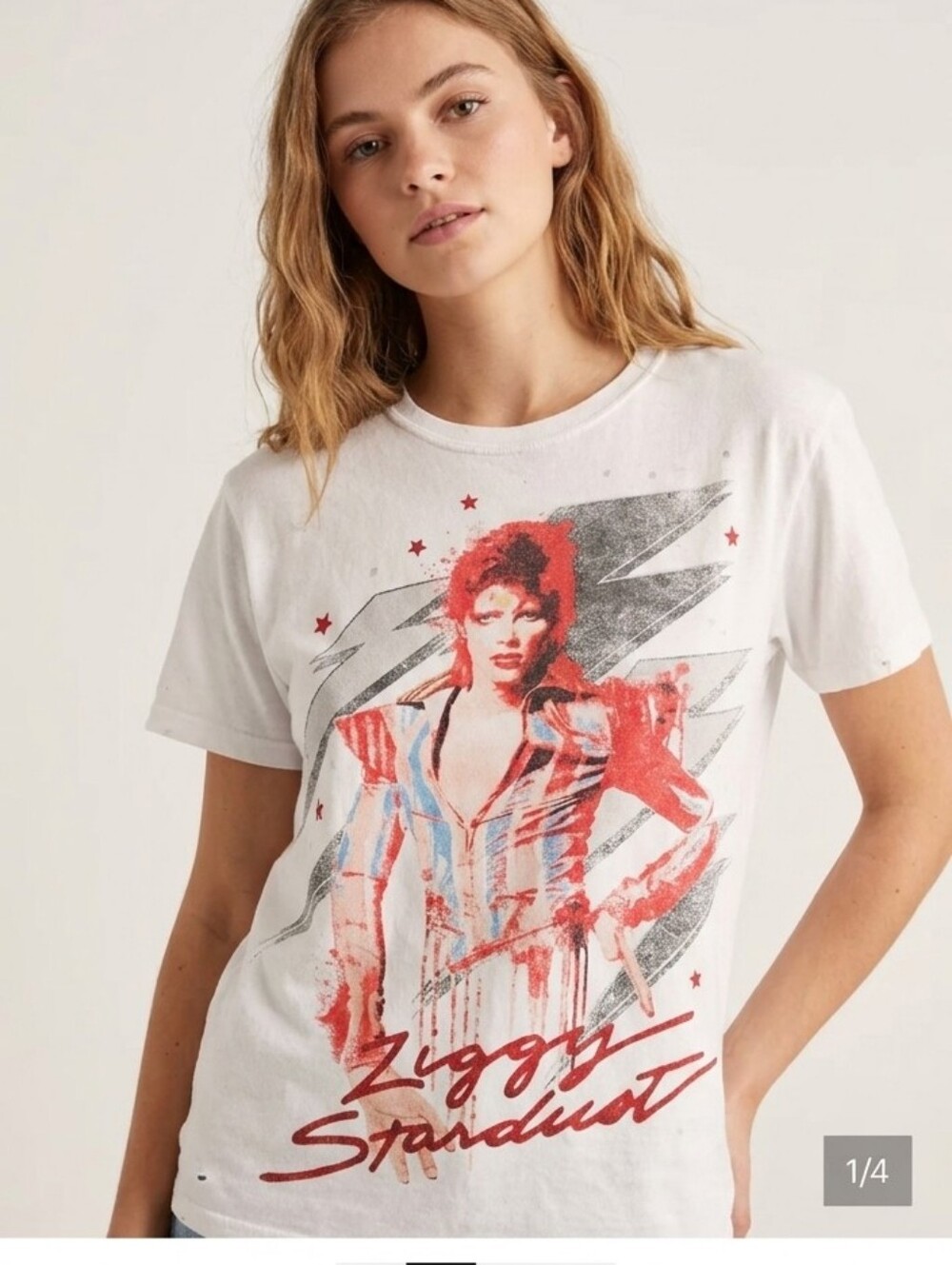 100% Cotton White David Bowie T-shirt